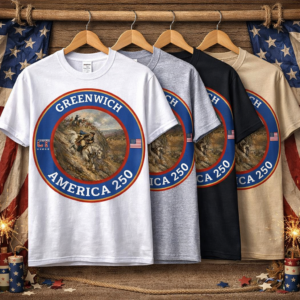 America 250 Greenwich CT T-shirt